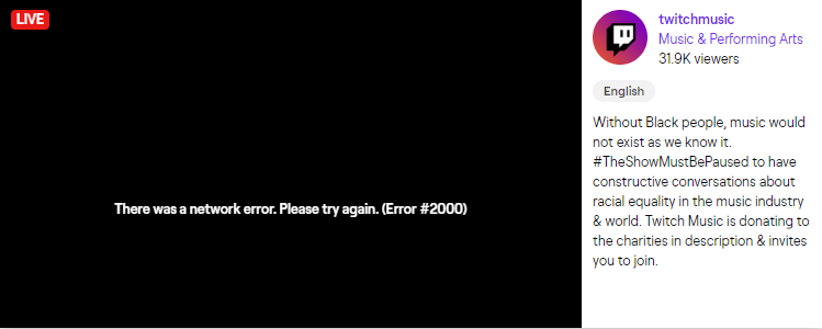 twitch error 2000 error fixed
