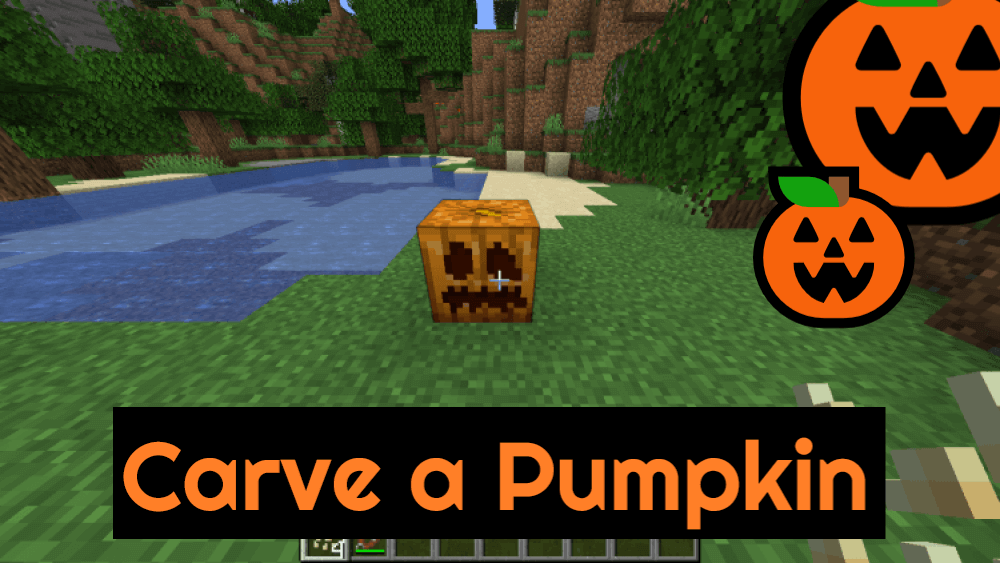 how to carve a pumpkin in minecraft