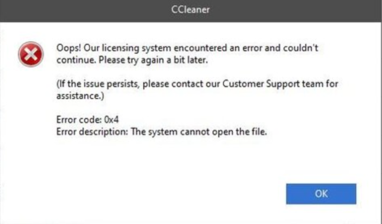 ccleaner error download update