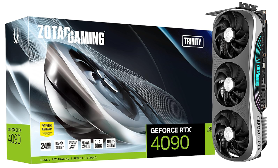 ZOTAC Gaming GeForce RTX 4090 Trinity 24GB GDDR6X 384-bit 21 Gbps PCIE 4.0 Graphics Card